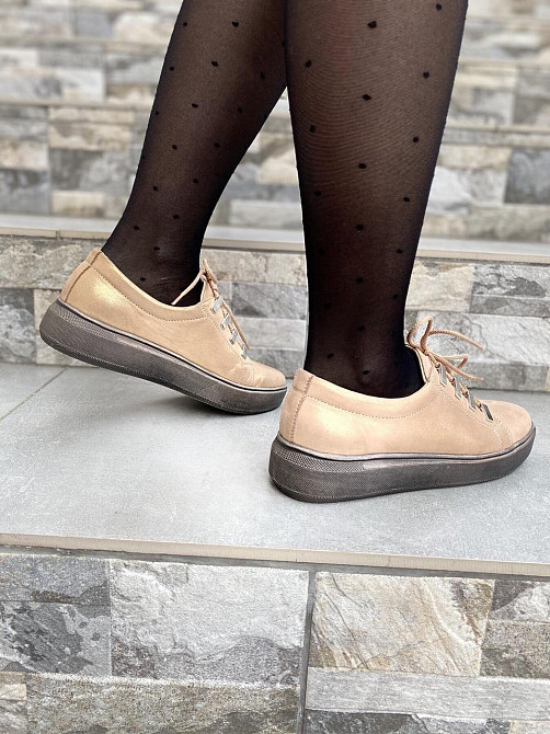 Injers Сліпони жіночі INJERS 195 золото (весна-осінь, шкіра-сатин натуральна) (1306) 36р.38р.40 Коломыя - изображение 6