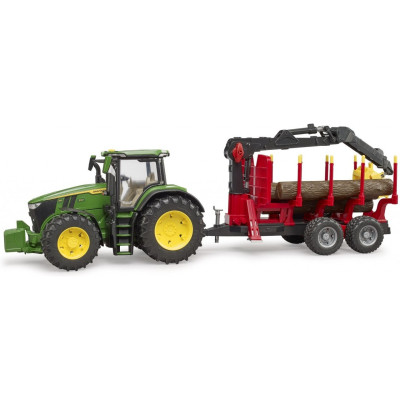 Спецтехніка Bruder трактор John Deere 7R 350 з причепом, краном та колодами (03154) Вінниця - фото 7