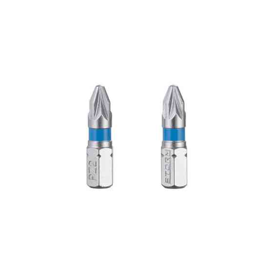Комплект викруткових насадок, PZ2, 1/4"×25 мм, S2, 2 од., STORM Львів