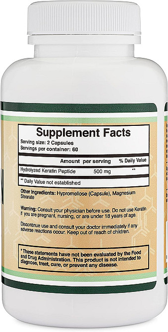 Кератин Double Wood Keratin 500 mg (на 2 капсули), 120capsules Луцк - изображение 2