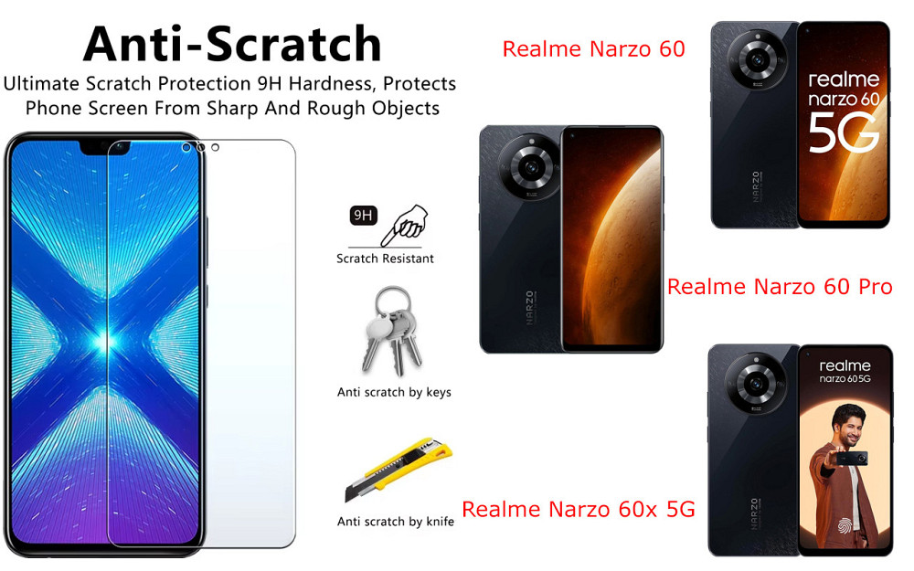 Защитное стекло NeoGlass для Realme Narzo 60, Narzo 60 Pro, Narzo 60x 5G – ультрапрозрачное и устойчивое Киев - изображение 1