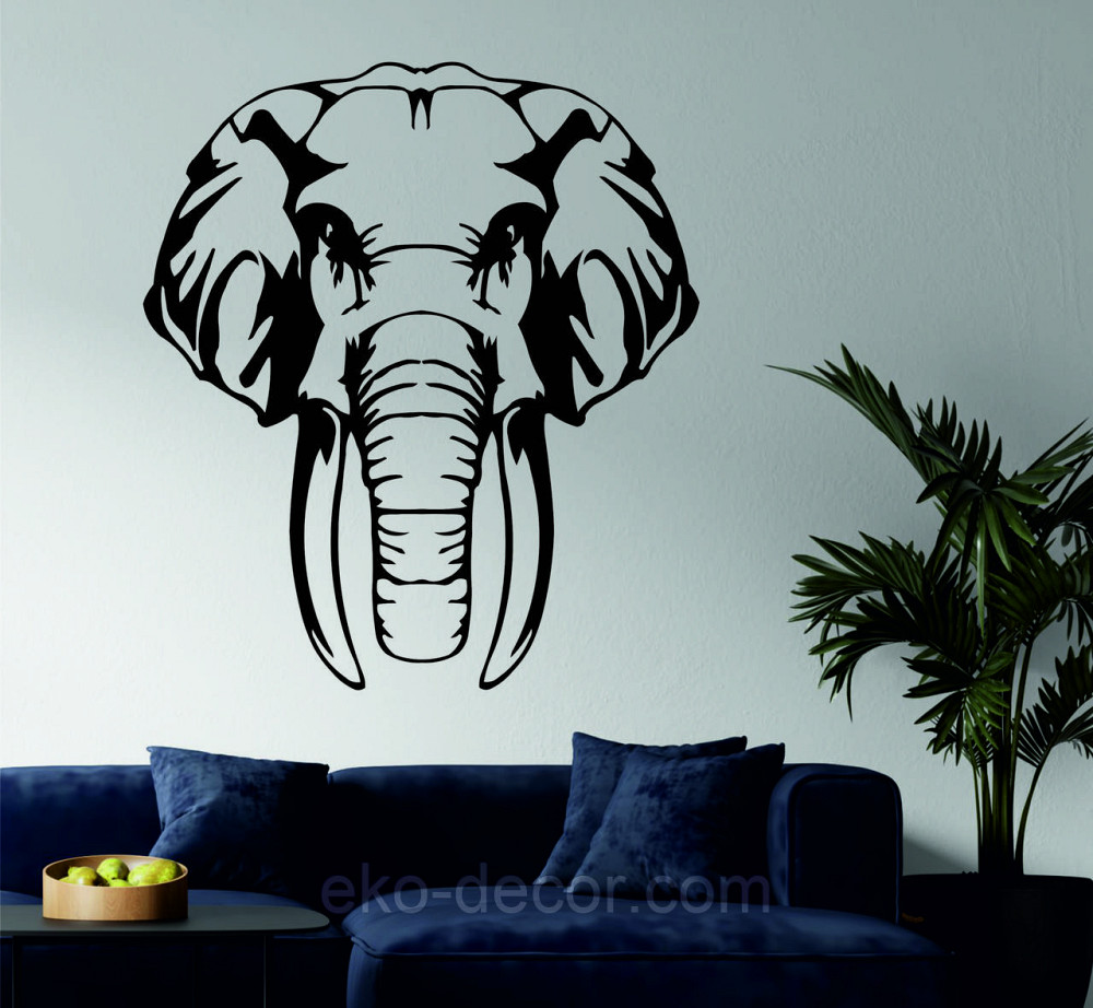 Декоративне настінне Панно  «Слон» , Декор на стіну 90*79 см, Чорний Київ - фото 2