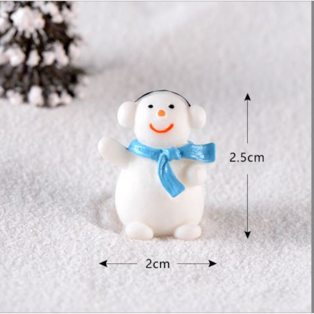 Новогодняя фигурка Снеговик 2.7 х 1.8 см для мини-сада и поделок Блакитний Одесса - изображение 1