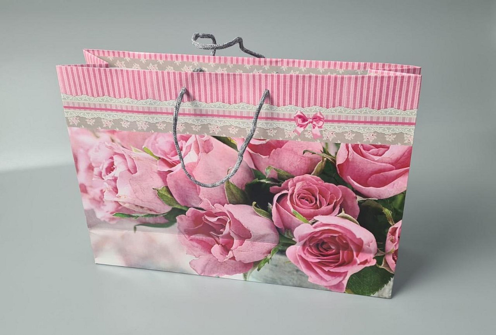 Паперовий великий горизонтальний пакет 36/22/10 (артBG-063) (12 шт) Харків - фото 1