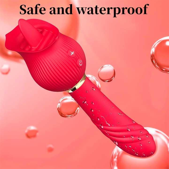 Двосторонній вібратор із язиком для клітора та точки G 24 режими вібратори Червоний Вінниця - фото 3