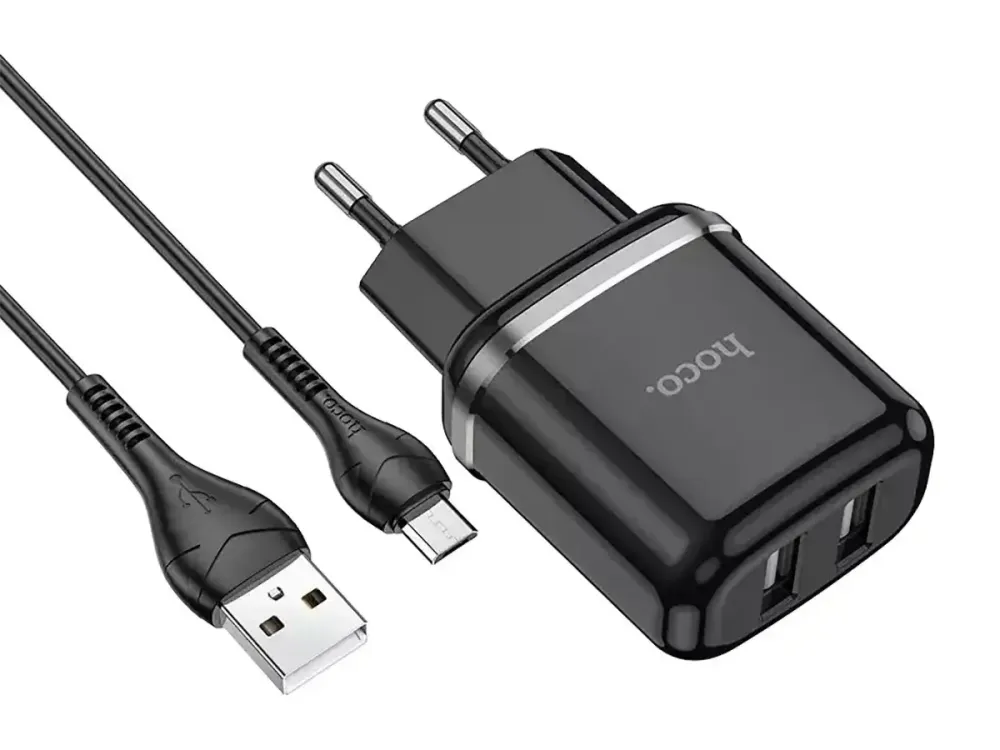 Зарядний пристрій Hoco N4 USBx2 з кабелем USB - micro USB, компактний, швидкий та безпечний Одеса - фото 3