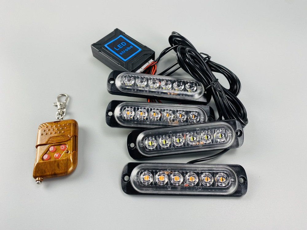 Маячок проблисковий стробоскоп 24 led діодів IP65 led chip 3030 6500K, автомобільний стробоскоп Мукачево - фото 1
