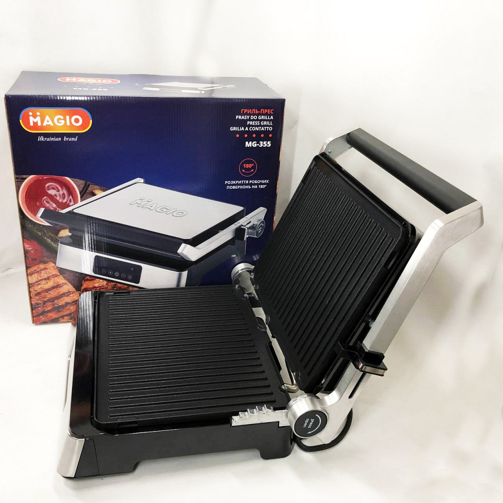 Гриль прижимной рифленый, Профессиональная электрическая бутербродница, Гриль двухсторонний контактный EU-22 Львов - изображение 1