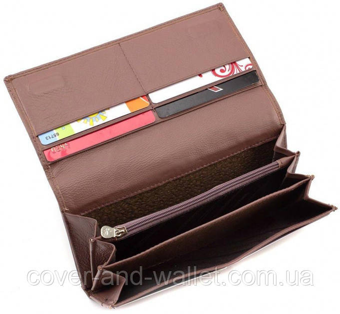 Пудровый кожаный кошелёк с отделом для визиток Marco Coverna 2060 Киев - изображение 8