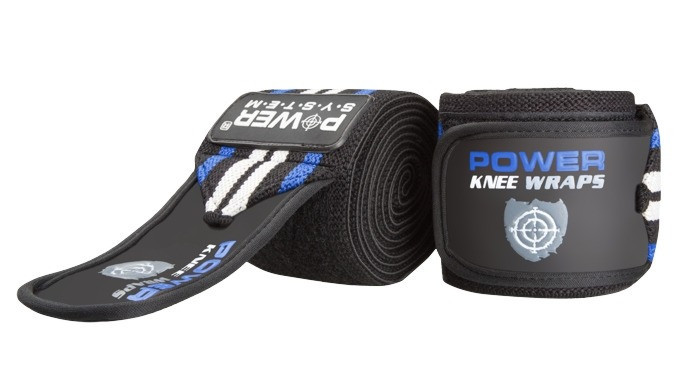 Бинти на коліна Power System PS-3700 Knee Wraps Blue/Black (пара) Киев - изображение 1
