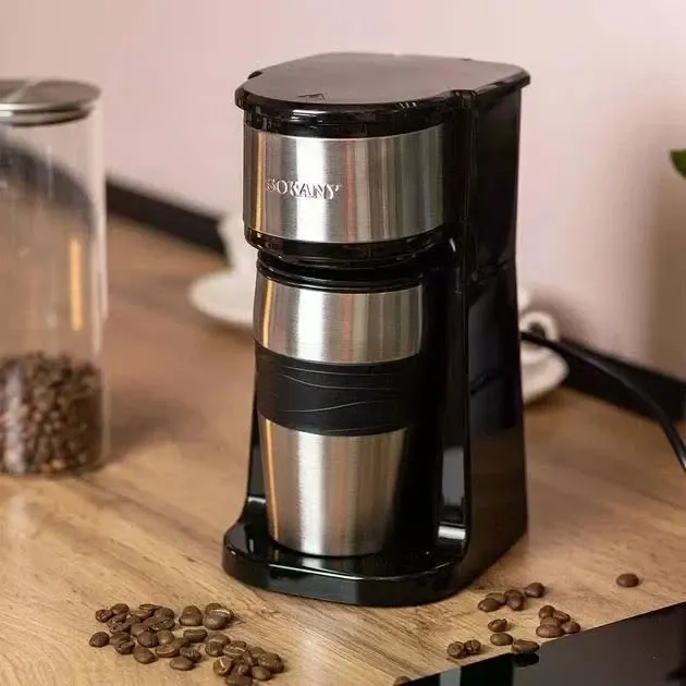 Кавоварка SK-04028 420 мл, з нержавіючої сталі, швидке нагрівання за 3 хвилини, компактна Одеса - фото 1