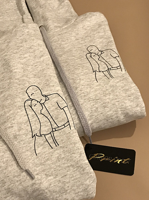 Парні теплі толстовки для закоханих із Вашим силуетом із фото Чернівці - фото 2