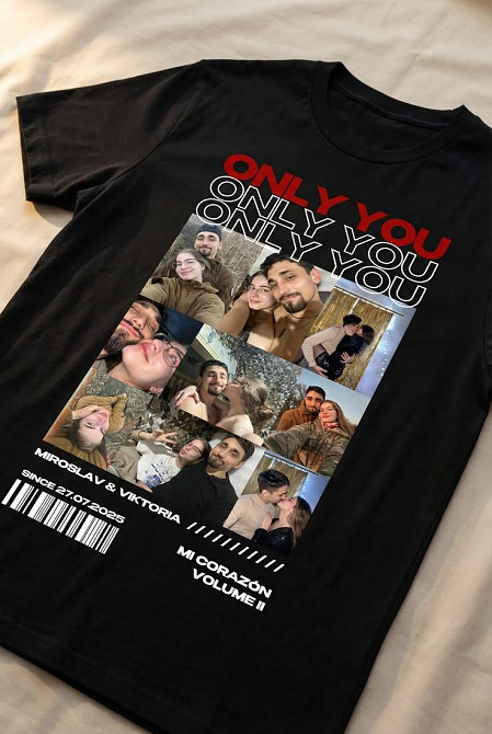 Футболка «Only You» з власним фотоколажем | Персоналізований подарунок XS, Білий Чернівці - фото 1
