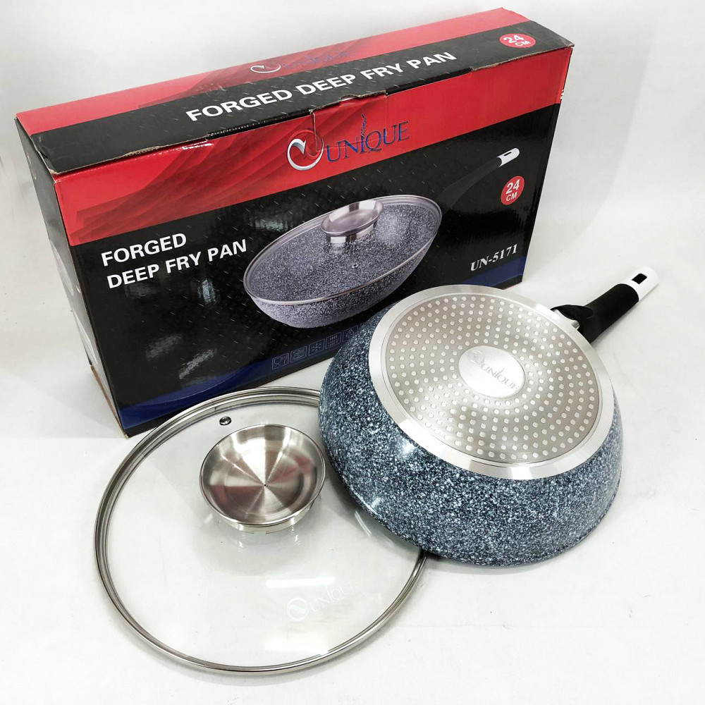 Сковорода для индукционного приготовления Unique UN-5171 24 см, Легкая в использовании сковорода XP-65 Львов - изображение 4