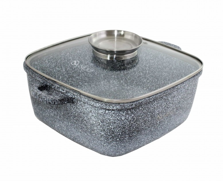 Казан квадратный UNIQUE UN-5208 6.1л с крышкой гранитным покрытием 28 см Одесса - изображение 3