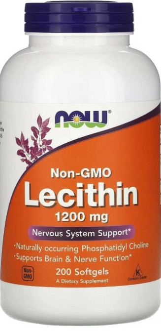 Лецитин соєвий  Now Foods Lecithin 1200 мг 200 гел капс Київ - фото 1