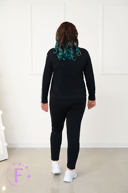 Демисезонный прогулочный костюм из трикотажа Wonderlend батал 50-52, Черный Киев - изображение 2