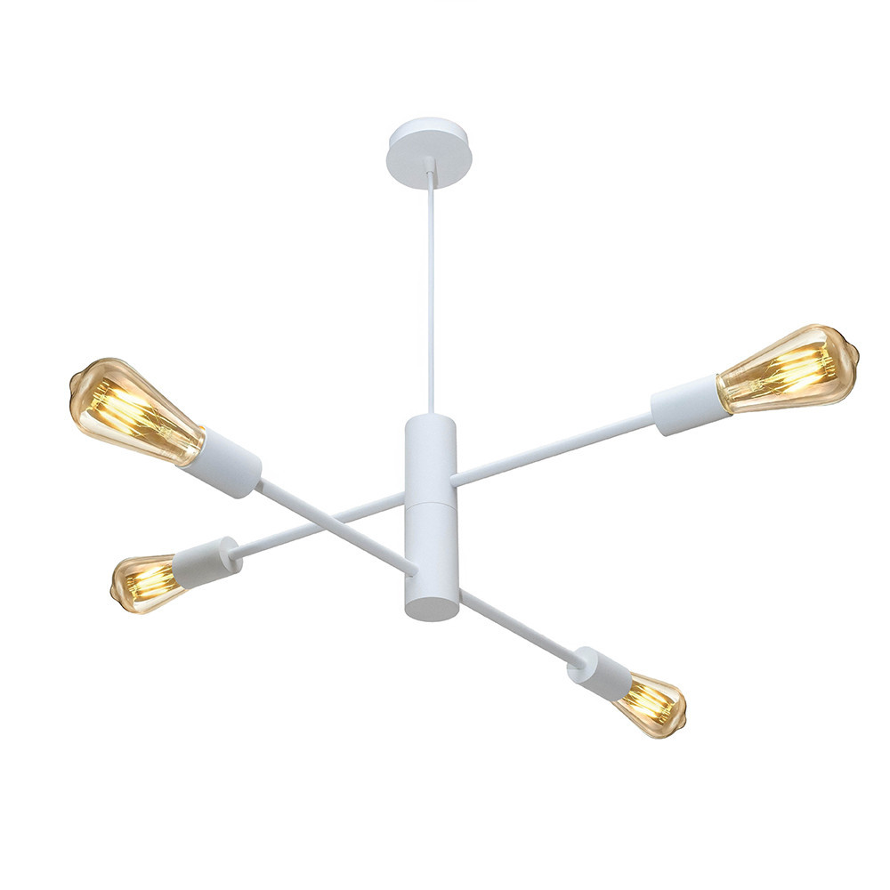 Люстра подвесная MSK Electric Asket на четыре плафона Е27 NL 6120-4 WH белая Одесса - изображение 3