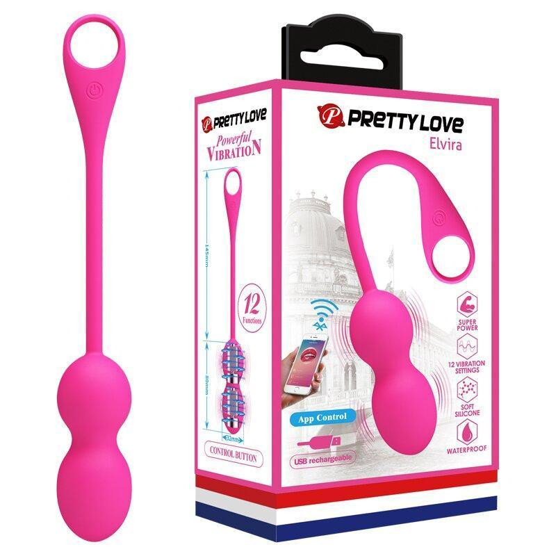 Вагінальні кульки з вібрацією і управлінням з смартфона Pretty Love Elvira, BI-210212hp-1 Sex Aura Київ - фото 1