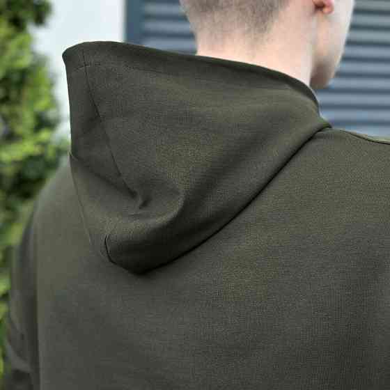 Чоловіче демісезонне худі з капюшоном світлий хакі Pobedov 001 Київ