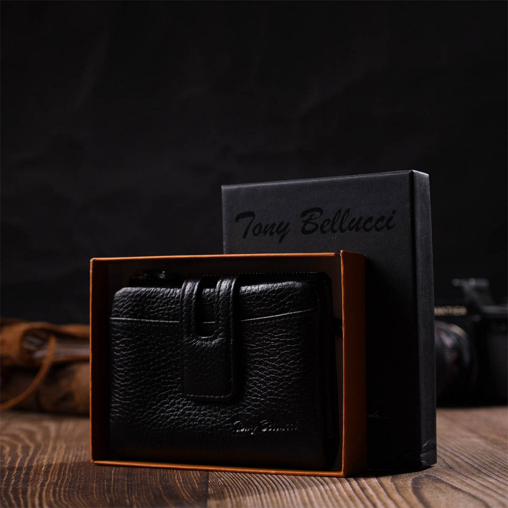 Практичный женский кошелек из натуральной кожи Tony Bellucci 22060 Черный Киев - изображение 9