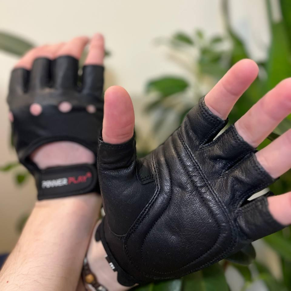 Рукавички спортивні для фітнесу та тренувань у залі чорні PowerPlay 1572 розмір L Київ - фото 9