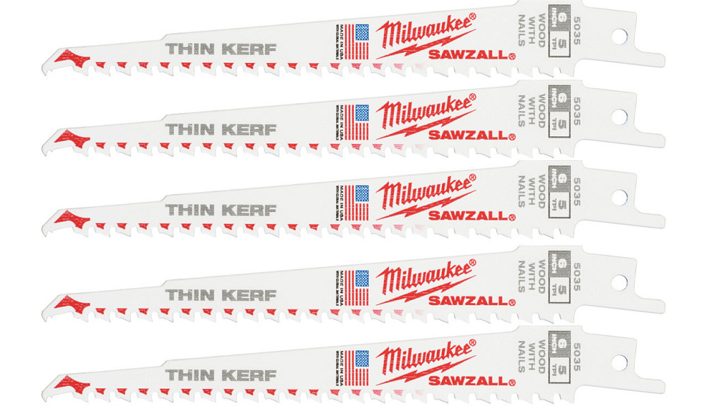 Полотно для шабельних пил THIN KERF FANG TIP MILWAUKEE, 150/5,0 мм, (5 шт.) (деревина з цвяхами) Одеса - фото 1