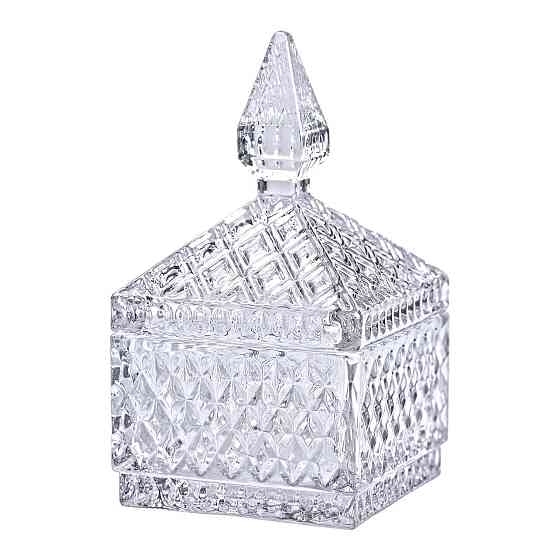 Цукерниця скляна з кришкою 8.5х8.5х15 см квадратна HP-YH-27 Київ