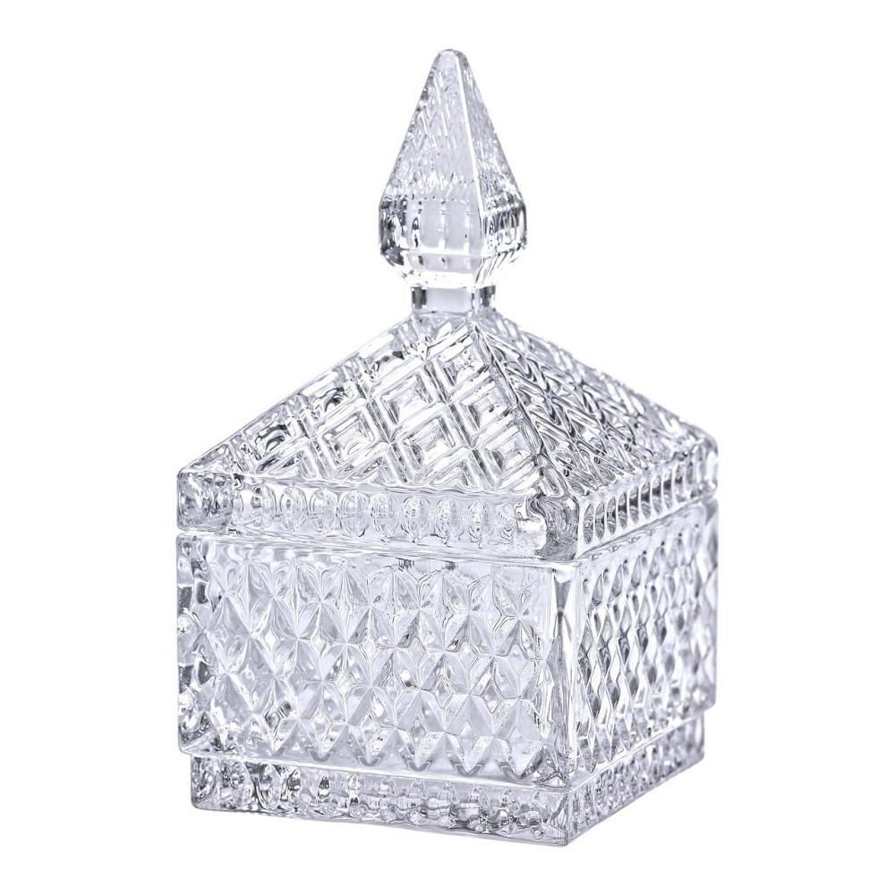 Цукерниця скляна з кришкою 8.5х8.5х15 см квадратна HP-YH-27 Київ - фото 3