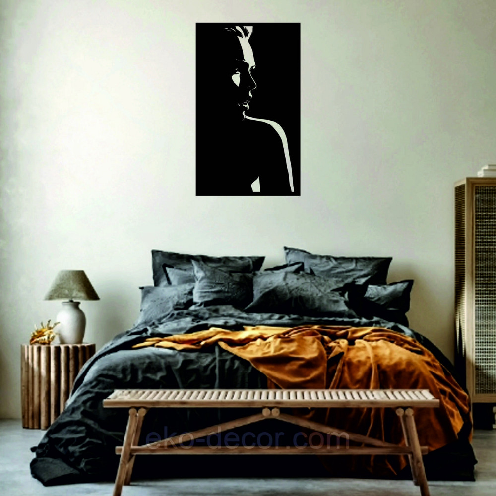 Декоративное настенное Панно «Девушка» Декор на стену 90*54 см, Черный Киев - изображение 4
