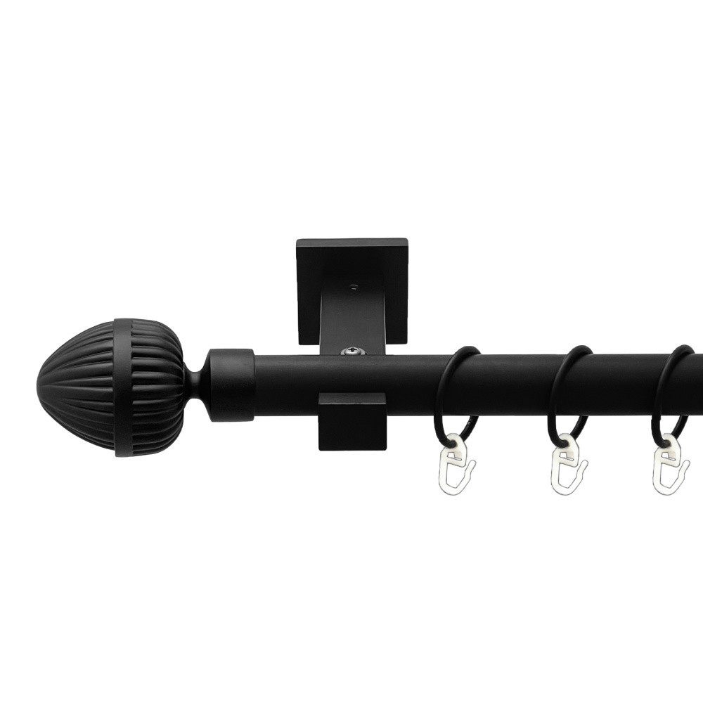 Карниз Orvit Одеон металевий однорядний техно гладка труба кільце металеве Чорний Оксамит 25 мм 300 см Львов - изображение 1