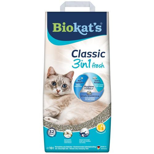 Наповнювач Biokats для котячого туалету Classic Fresh 3in1 Cotton Blossom бентонітовий 10 кг Київ - фото 1