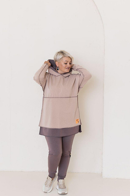 Женский прогулочный костюм двунитка Шоколад, 60/64 Одесса - изображение 4