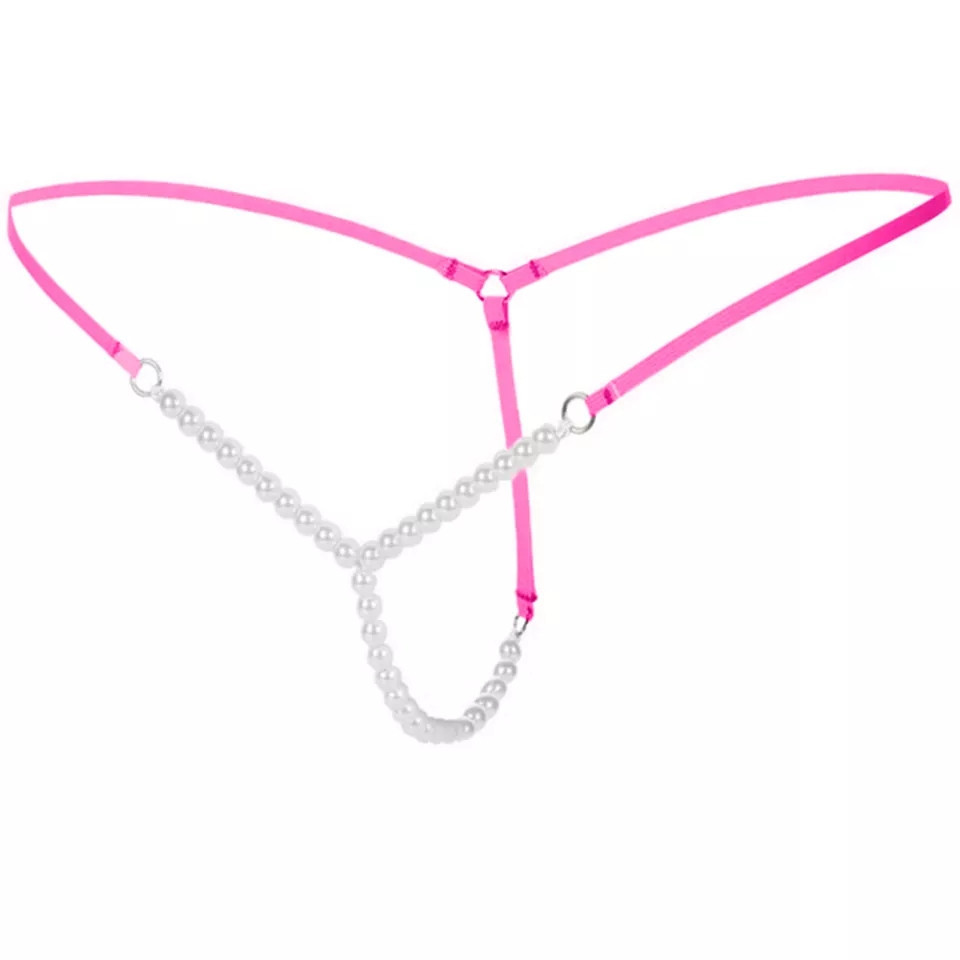 Стринги с жемчугом универсальный розовый Киев - изображение 1