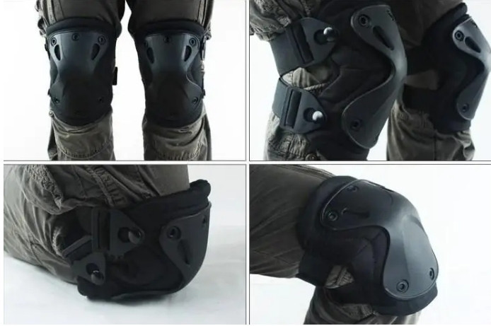 Комплект защиты Наколенники + налокотники из ударопрочного пластика (Черный) Винница - изображение 6