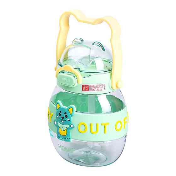 Дитяча пляшка для води 580 мл з трубочкою, зелена Київ