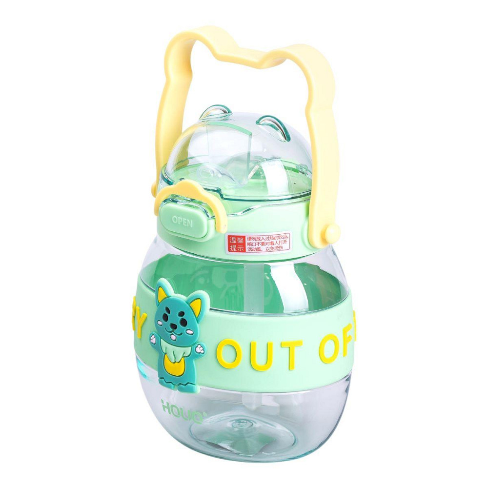 Дитяча пляшка для води 580 мл з трубочкою, зелена Київ - фото 1