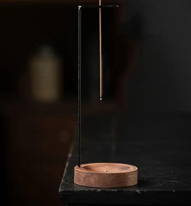 Декоративна дерев'яна підставка для аромапаличок. Тримач для пахощів в стилі Дзен з піддоном для зол Київ - фото 5