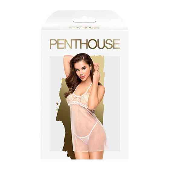 Приталенная Сорочка-сетка со стрингами Penthouse - All Yours White S/M Sex Aura Киев