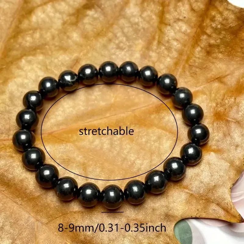 Браслет из натурального шунгита 8 мм – энергетический камень защиты и гармонии Киев - изображение 3