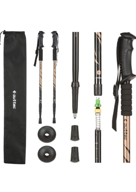 Трекінгові палки Outtec алюмінієві 3-х секційні 65-135см Anti-shock Київ - фото 1