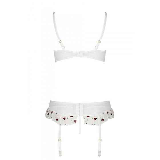Сексуальний комплект з поясом для панчіх Passion LOVELIA SET XXL/XXXL, white Sex Aura Київ
