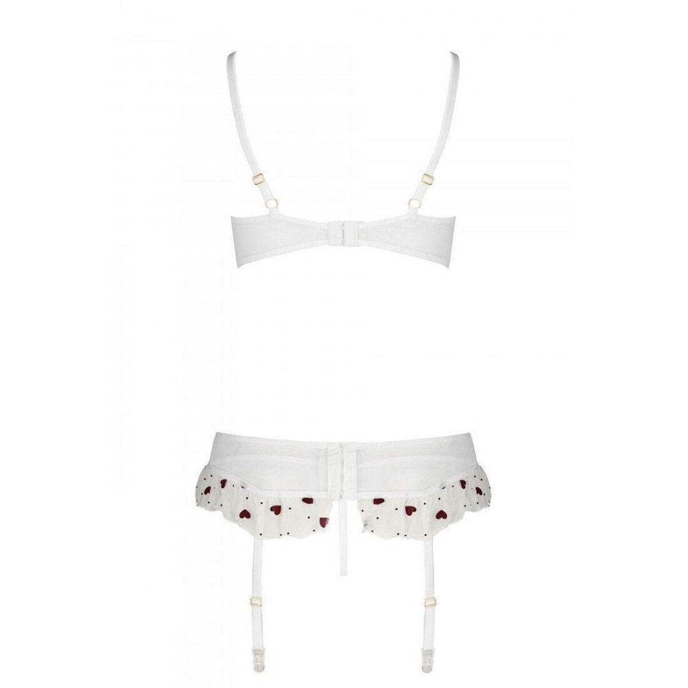 Сексуальний комплект з поясом для панчіх Passion LOVELIA SET XXL/XXXL, white Sex Aura Київ - фото 6