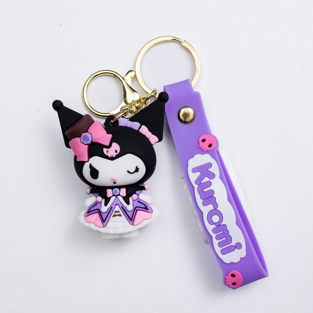 Детский брелок Kuromi 4.5×6 (см) для ключей, на сумку и рюкзак Черный HP-55-25B Киев - изображение 1