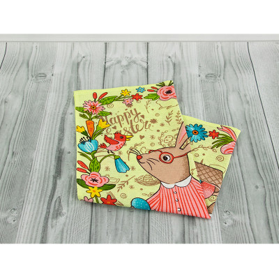 Рушник Руно вафельний набивний Великдень салатовий 45х60 см (205.15_Великдень салатовий_1) Вінниця - фото 1