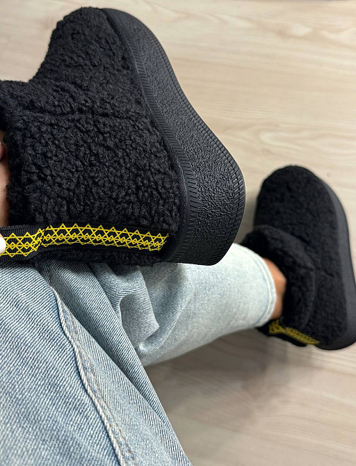 Угги женские Hengji 37-1 с мехом тедди на платформе черные, 40, 25 см Киев - изображение 15