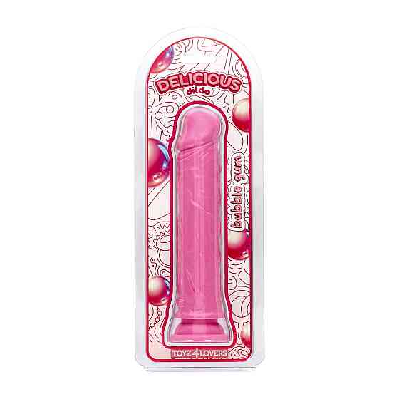 Фалоімітатор з ароматом жуйки- Toyz4lovers Delicious Dildo Bubble Gum, 20 см Sex Aura Київ