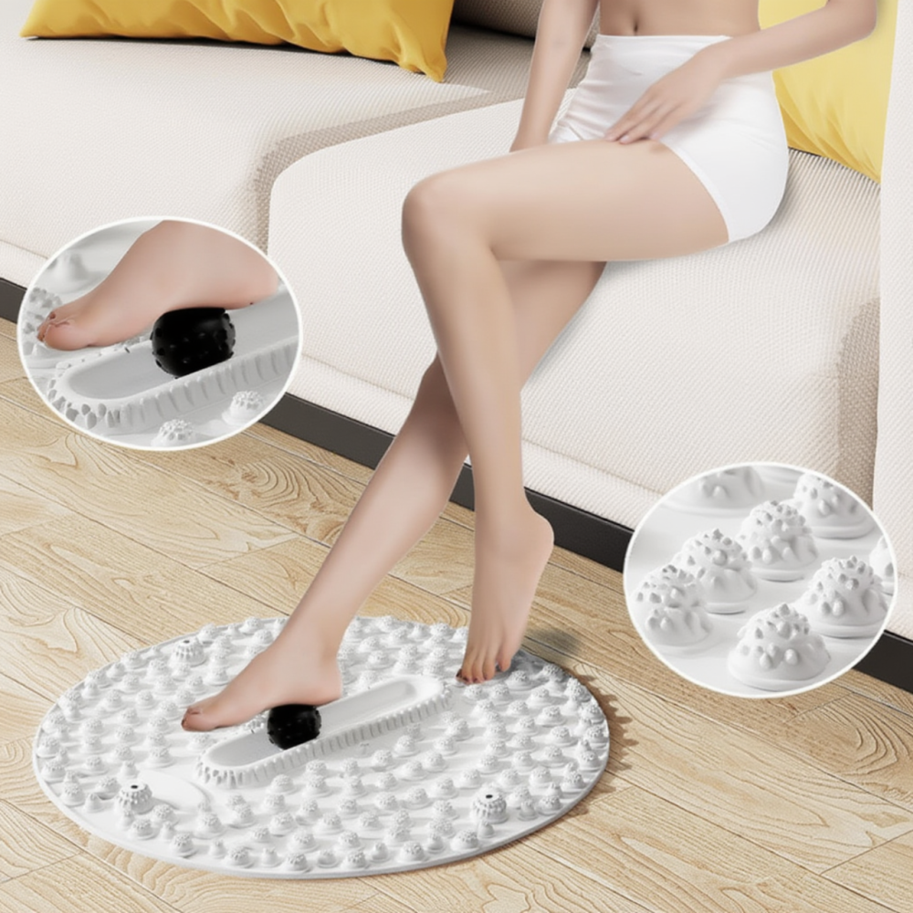 Килимок для масажу ніг круглий 55х55 см акупунктурний масажний для: йоги, стоп акупунктурних точок і тіла, бірюзовий Кам'янець-Подільський - фото 3