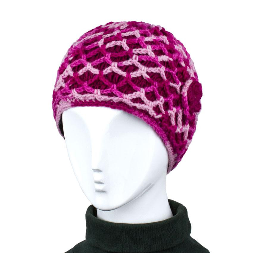 В'язана жіноча шапка із вовни Київ - фото 1
