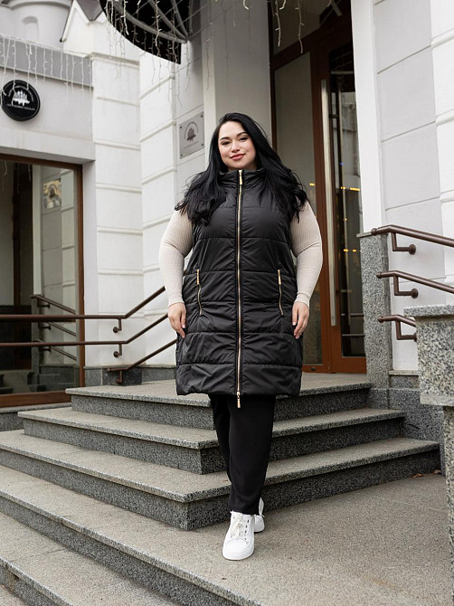 Женская удлинённая демисезонная жилетка. Длинный жилет женский 46-74р Киев - изображение 4